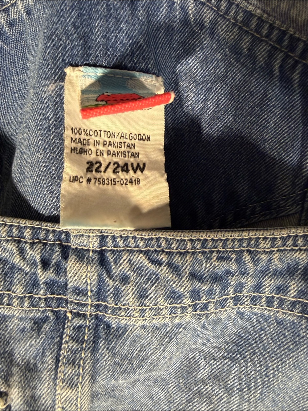 Vintage ** Adults Plus-Size Snoopy Denim Overalls - Blue - Picture 3 of 4